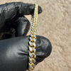 14K Gold Plated 925 Silver Diamond Cut Bracelet Two-Tone Chunky Miami Cuban 5mm Thick