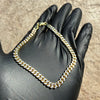 14K Gold Plated 925 Silver Diamond Cut Bracelet Two-Tone Chunky Miami Cuban 5mm Thick