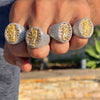 14K Gold Plated 925 Silver La Santa Muerte Ring CZ Anillo Oro Chapado