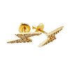 14K Gold Plated 925 Silver Lightning Bolt Moissanite VVS Stud Screwback Earrings