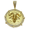 14K Gold Plated 925 Silver Moissanite VVS1 Baphomet Goat Devil Medallion Pendant