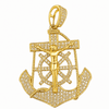 14k Gold Plated 925 Silver Moissanite VVS1 Jesus Crucifix Anchor Cross Pendant
