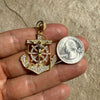 14k Gold Plated 925 Silver Moissanite VVS1 Jesus Crucifix Anchor Cross Pendant