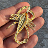 14K Gold Plated 925 Silver Scorpion Two-Tone Iced CZ Scorpio Pendant
