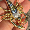 14K Gold Plated 925 Silver Scorpion Two-Tone Iced CZ Scorpio Pendant