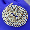14K Gold Plated 925 Silver Two-Tone Chain Diamond-Cut Necklace 5MM 18"