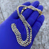 14K Gold Plated 925 Silver Two-Tone Chain Diamond-Cut Necklace 5MM 18"