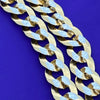 14K Gold Plated 925 Silver Two-Tone Chain Diamond-Cut Necklace 5MM 18"