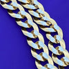 14K Gold Plated 925 Silver Two-Tone Chain Diamond-Cut Necklace 5MM 24"