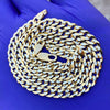 14K Gold Plated 925 Silver Two-Tone Chain Diamond-Cut Necklace Italy 5MM 20"