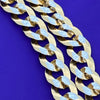 14K Gold Plated 925 Silver Two-Tone Chain Diamond-Cut Necklace Italy 5MM 20"