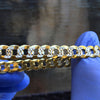 14K Gold Plated 925 Silver Two Tone Diamond Cut Bracelet 8.5" x 8MM