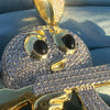 14K Gold Plated 925 Sterling or All Silver Angry Face Emoji AK47 Gun Moissanite Pendant