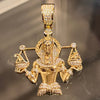 14K Gold Plated 925 Sterling Silver 2.25ct Moissanite Egyptian Anubis Pendant