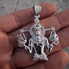 14K Gold Plated 925 Sterling Silver 2.25ct Moissanite Egyptian Anubis Pendant