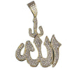 14K Gold Plated 925 Sterling Silver Allah Muslim Pendant Iced Flooded Out Micro Pave CZ