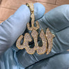 14K Gold Plated 925 Sterling Silver Allah Muslim Pendant Iced Flooded Out Micro Pave CZ