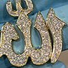 14K Gold Plated 925 Sterling Silver Allah Muslim Pendant Iced Flooded Out Micro Pave CZ