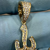 14K Gold Plated 925 Sterling Silver Allah Muslim Pendant Iced Flooded Out Micro Pave CZ