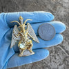 14K Gold Plated 925 Sterling Silver Baphomet Moissanite VVS1 Satan Devil Pendant