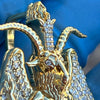 14K Gold Plated 925 Sterling Silver Baphomet Moissanite VVS1 Satan Devil Pendant