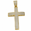14K Gold Plated 925 Sterling Silver Big Cross Pendant Iced Micro Pave CZ 3.25"