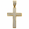 14k Gold Plated 925 Sterling Silver Cross Iced Flooded Out Micro Pave CZ Pendant 2"