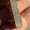 14k Gold Plated 925 Sterling Silver Cross Iced Flooded Out Micro Pave CZ Pendant 2"