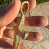 14k Gold Plated 925 Sterling Silver Cross Iced Flooded Out Micro Pave CZ Pendant 2"
