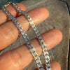 14K Gold Plated 925 Sterling Silver Diamond Cut Bracelet Two-Tone Chunky Miami Cuban 5mm Thick