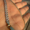 14K Gold Plated 925 Sterling Silver Diamond Cut Bracelet Two-Tone Chunky Miami Cuban 5mm Thick