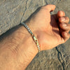 14K Gold Plated 925 Sterling Silver Diamond Cut Bracelet Two-Tone Chunky Miami Cuban 5mm Thick