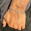 14K Gold Plated 925 Sterling Silver Diamond Cut Bracelet Two-Tone Chunky Miami Cuban 5mm Thick