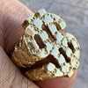 14k Gold Plated 925 Sterling Silver $ Dollar Sign Symbol Nugget Ring 7-13