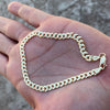 14K Gold Plated  925 Sterling Silver Flat Cuban Link Bracelet 5MM 8.5"