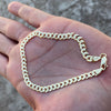 14K Gold Plated  925 Sterling Silver Flat Cuban Link Bracelet 5MM 8.5"