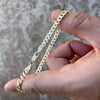 14K Gold Plated  925 Sterling Silver Flat Cuban Link Bracelet 5MM 8.5"