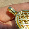 14k Gold Plated 925 Sterling Silver Hamsa Hand Pendant Iced Baguette CZ 3D Charm
