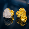 14k Gold Plated 925 Sterling Silver Heart Shaped 0.65ct Moissanite Earrings Pass Diamond Tester