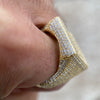 14K Gold Plated 925 Sterling Silver Initial Letter Iced CZ Baguette Ring