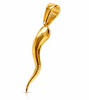 14k Gold Plated 925 Sterling Silver Italian Horn Cornicello Plain Pendant