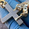 14k Gold Plated 925 Sterling Silver Jesus Carrying His Cross VVS D Color Moissanite Pendant