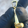 14k Gold Plated 925 Sterling Silver Jet Airplane Pendant CZ Iced Plane