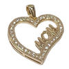 14K Gold Plated 925 Sterling Silver Moissanite Mom Heart Shape Pendant