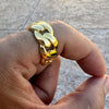 14K Gold Plated 925 Sterling Silver Ring Miami Cuban Link 11 MM