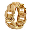 14K Gold Plated 925 Sterling Silver Ring Miami Cuban Link 11 MM