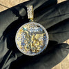 14K Gold Plated 925 Sterling Silver St Michael CZ Pendant Medallion