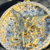 14K Gold Plated 925 Sterling Silver St Michael CZ Pendant Medallion