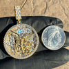 14K Gold Plated 925 Sterling Silver St Michael CZ Pendant Medallion