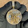 14K Gold Plated 925 Sterling Silver St Michael CZ Pendant Medallion